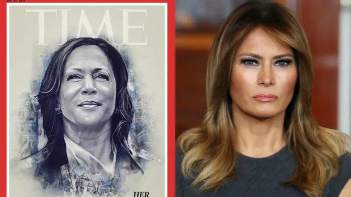 Trump a susținut că imaginea Kamalei Harris din Time seamănă cu soția sa. FOTO: Time