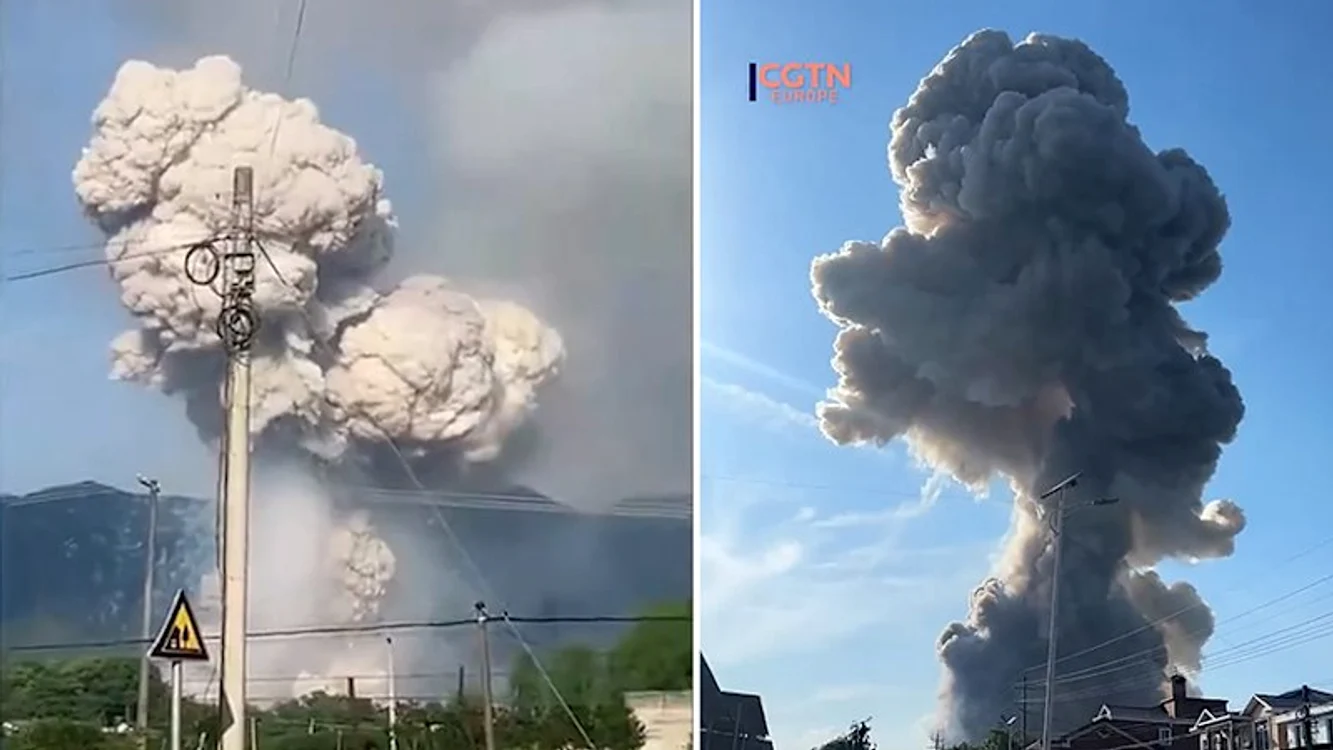 Explozie puternică produsă la o fabrică de artificii din China. FOTO: X/ @osintpeace