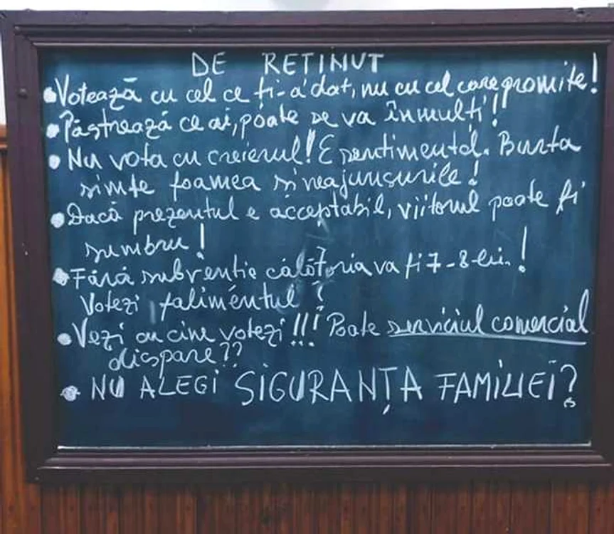 
    Așa arată cele șapte puncte scrise pe tabla aflată într-o bază a STB  