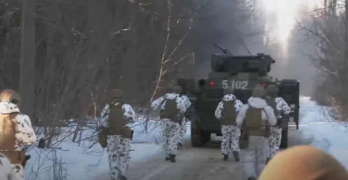 Exerciţii militare în Cernobîl FOTO Captură Video