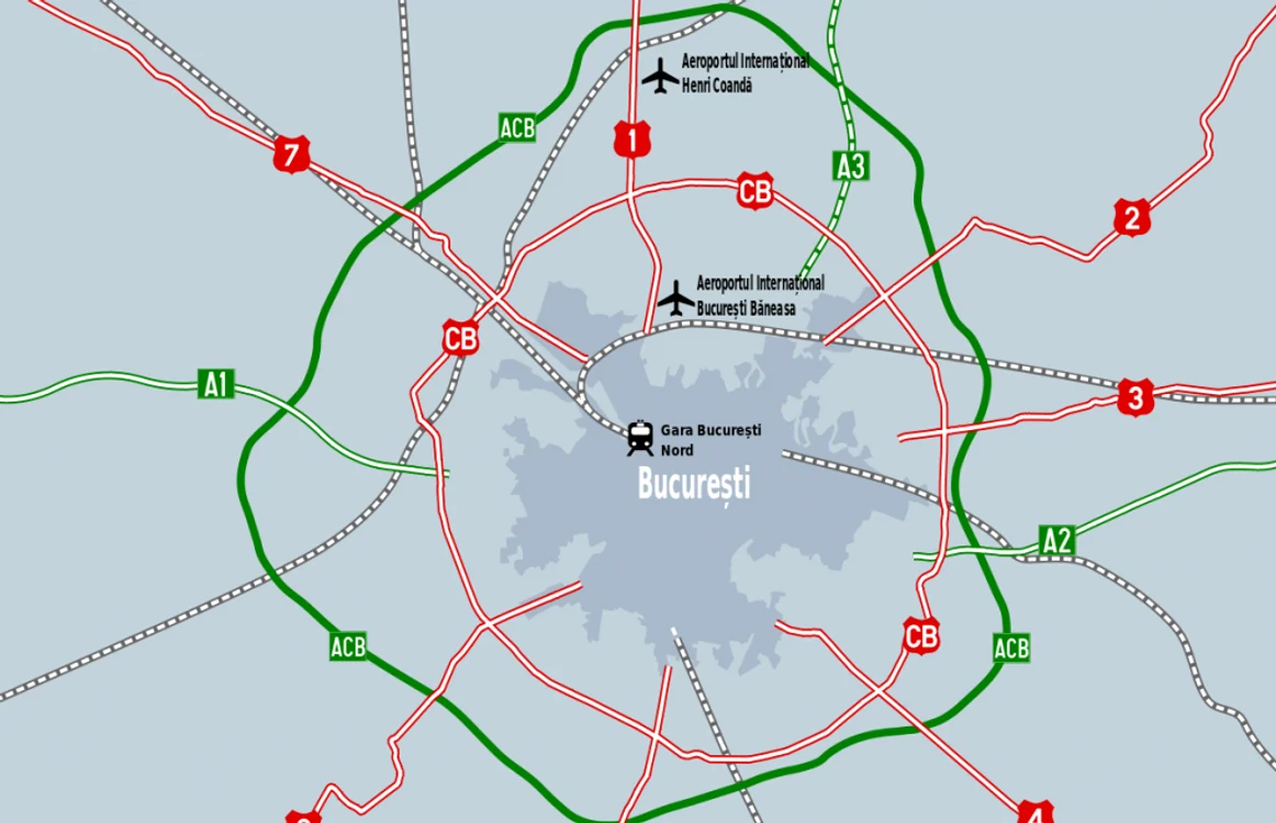 harta centura bucuresti autostrazi