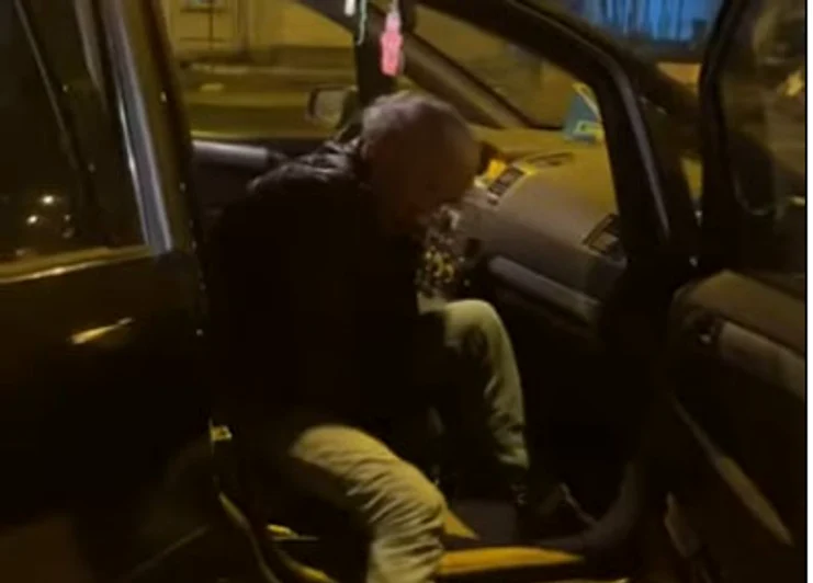 Șoferul din Ucraina a trecut pe scaunul din dreapta mașinii FOTO: captură video