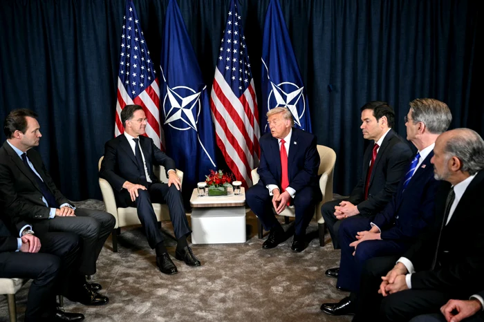 Trump, alături de șeful NATO, Mark Rutte FOTO AFP