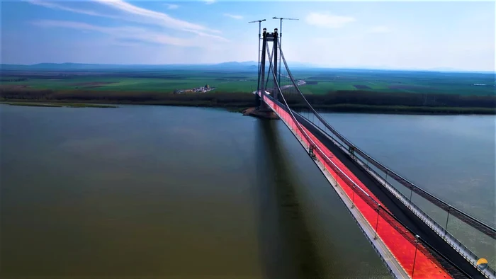 Lucrări la Podul de la Brăila în aprilie 2023, Foto: Facebook API