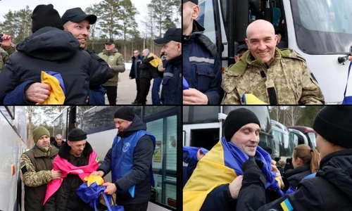 prizonieri ucraineni eliberati foto X Volodimir Zelenski jpg