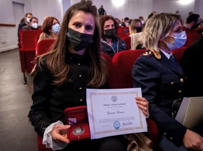 Roxana Roman la ceremonia de decernare a Premiilor Nathan FOTO Corriere della Sera