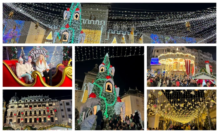 Spectacol de poveste la Craiova, la deschiderea Târgului de Crăciun / Colaj: Click!