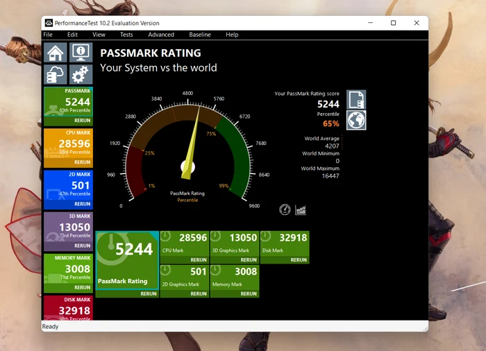 MSI Katana GF66 test PassMark