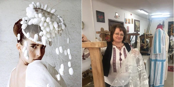 Cristina Niculescu - dreapta şi minunile ţesute în atelierul său unic din Stoeneşti - Vâlcea Foto colaj