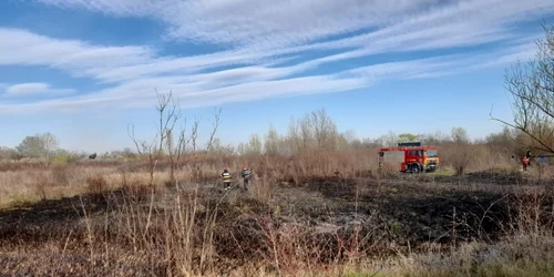 Incendii vegetație uscată. FOTO ISU Dâmbovița