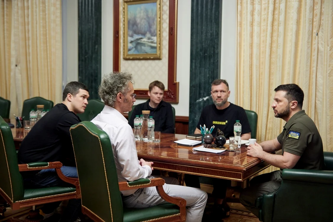 Directorul executiv al companiei, Alex Karp, întîlnire cu președintele Volodimir Zelenski/FOTO:X