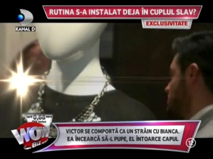 Bianca si Victor, distanţi după prima ceartă din club