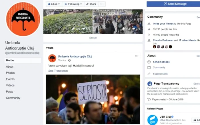 umbrela anticoruptie cluj fb