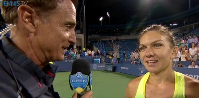 Simona a vorbit imediat după meci cu reporterul special al turmeului