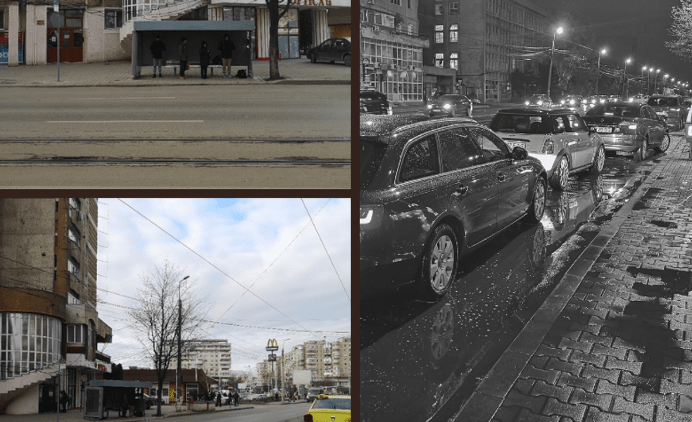 Cozile de mașini la un restaurant drive-in mută o staţie de autobuz la Iaşi. „Cred că e o glumă proastă”