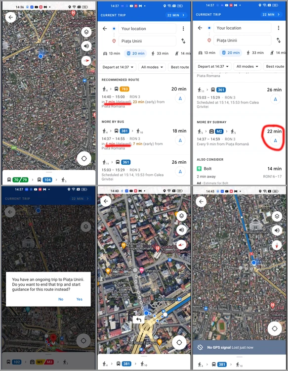 Piața Romană și intrarea la Metrou.