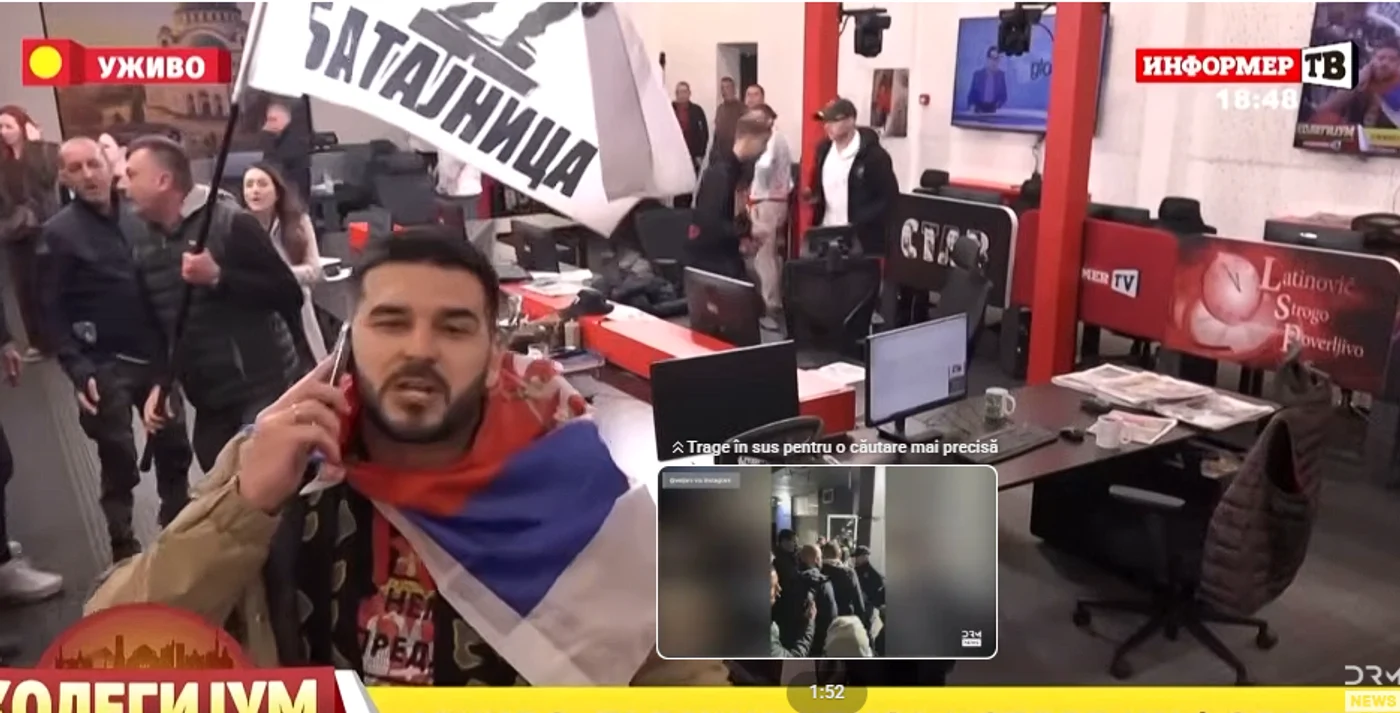  Protestatarii au intrat în sediul televiziunii Informer TV