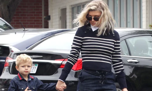 Fergie and son Axl Jack Duhamel attending Sunday Church Services jpeg