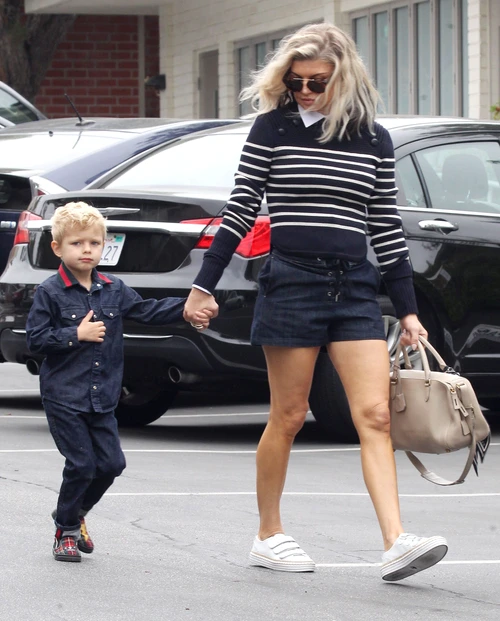 Fergie and son Axl Jack Duhamel attending Sunday Church Services jpeg