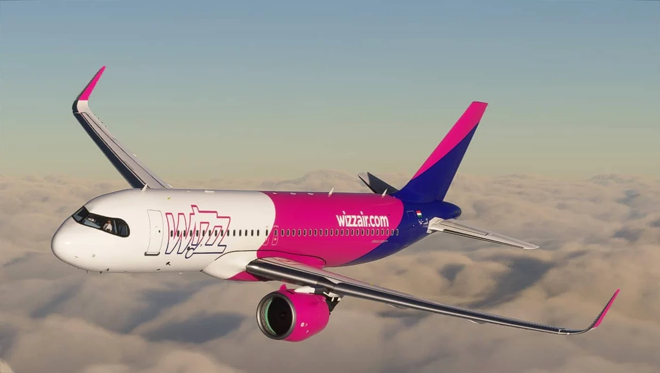Avion Wizz Air în zbor