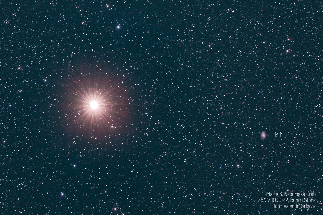 Marte și nebuloasa Crab. FOTO Valentin Grigore