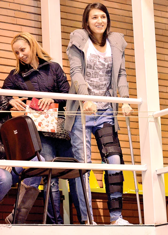 Cristina a avut piciorul imobilizat în 2013