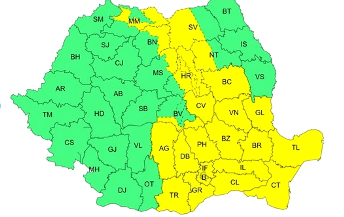 Harta meteo FOTO: ANM