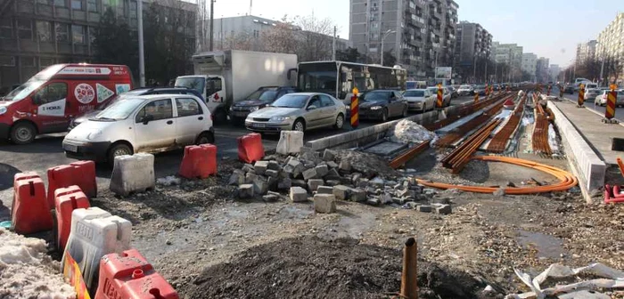 Lucrari la linia de tramvai pe soseaua Pantelimon din Bucuresti 29 Ianuarie 2016 FOTO Sever Gheorghe