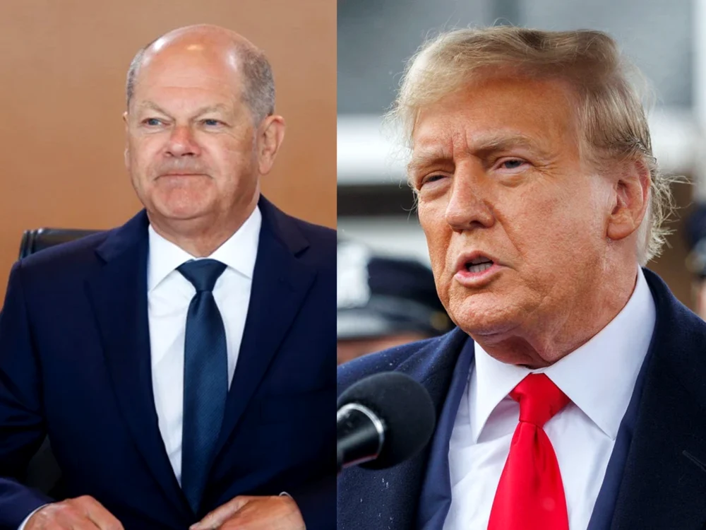 Olaf Scholz și Donald Trump au discutat telefonic despre războiul din Ucraina/FOTO: Colaj EPA