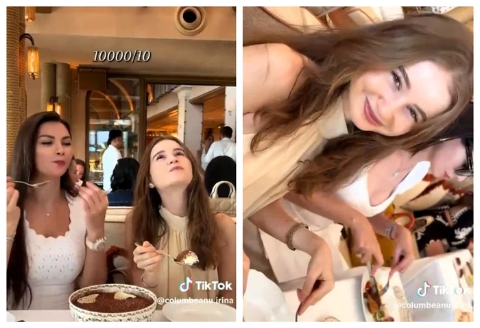 Cele trei au savurat un prânz delicios și scump / foto: captura video 