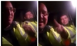 „Să sară permisele!” Scandal în Poliție, după ce doi agenți s-au filmat în autospecială în timp ce fredonează manele