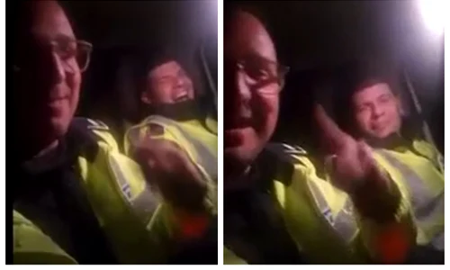 „Să sară permisele!” Scandal în Poliție, după ce doi agenți s-au filmat în autospecială în timp ce fredonează manele