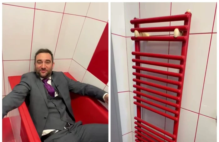 „Ați face baie în această cadă roșie?”