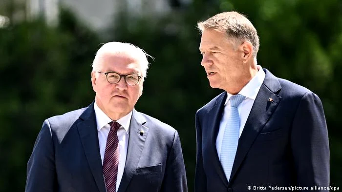 Klaus Iohannis alături de președintele federal Frank-Walter Steinmeier la București