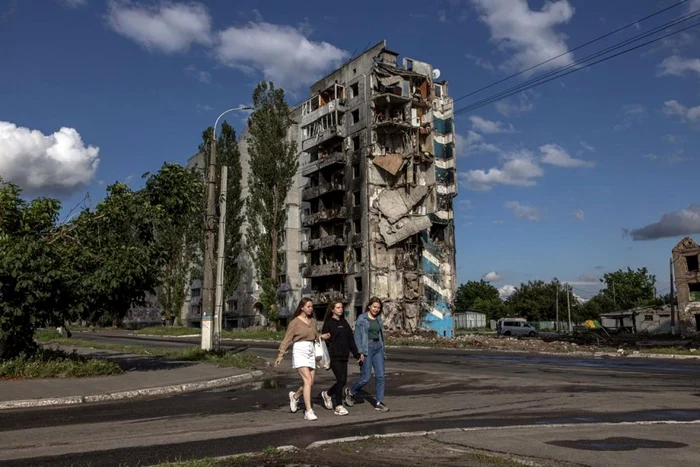 Borodianka - clădiri distruse de rachete ruseşti FOTO EPA-EFE