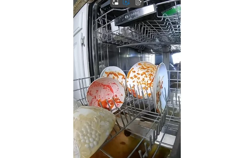 Apa maro din mașina de spălat vase șochează internetul: „Frate, cred că ai conectat-o la fosa septică”. Ce se întâmplă cu adevărat în interior