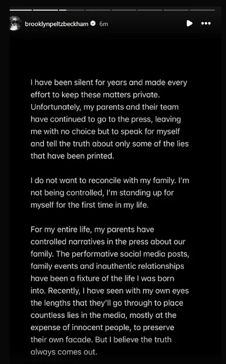 Declarație Brooklyn Beckham