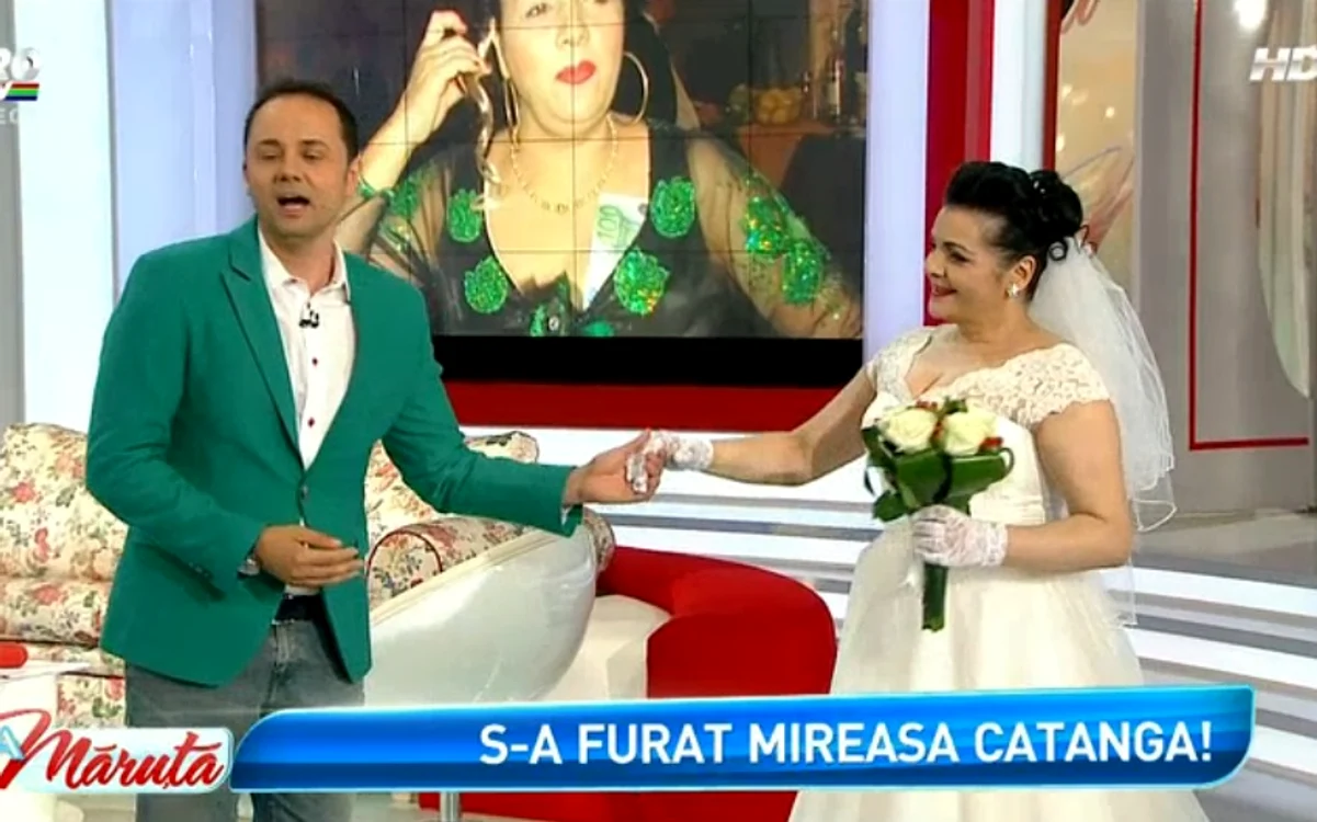 Catanga a purtat rochia de mireasă în emisiunea lui Măruţă