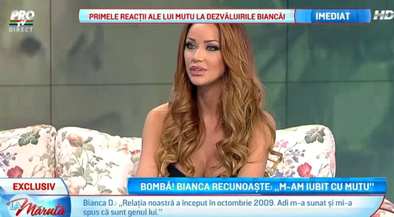 Deşi s-a iubit cu Mutu pe vremea când el era căsătorit, Bianca a mărturisit că nu s-a simţit amanta lui, ci iubita
