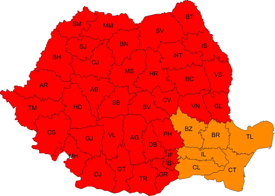 41 de grade la umbră. Cod roșu de caniculă pentru o mare parte din România