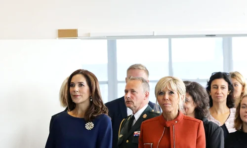 La Première Dame Brigitte Macron et la princesse Mary de Danemark visitent le Lycée Rysensteen à Copenhague jpeg