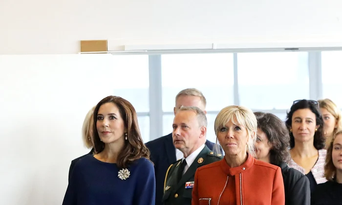 La Première Dame Brigitte Macron et la princesse Mary de Danemark visitent le Lycée Rysensteen à Copenhague jpeg