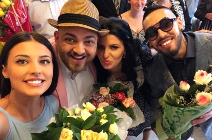 
    Antonia şi Alex Velea au fost martorii lui Boier Bibescu sâmbătă, la cununia civilă FOTO: Arhiva personală  