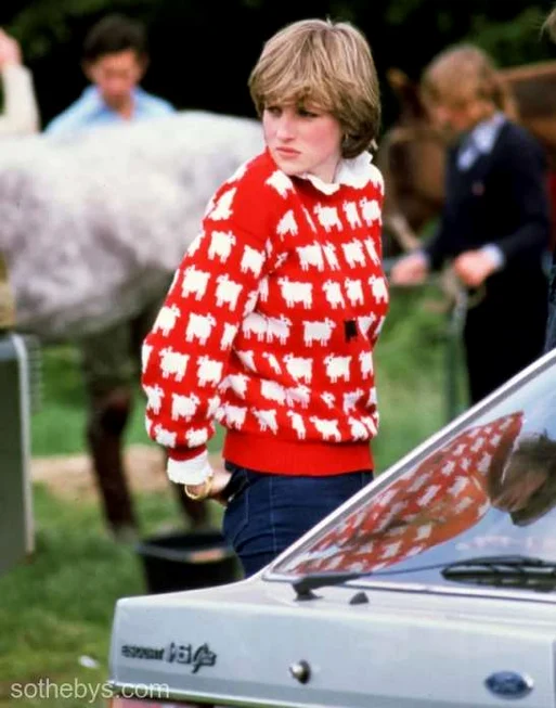 Diana in puloverul cu oite. FOTO sothebys.com