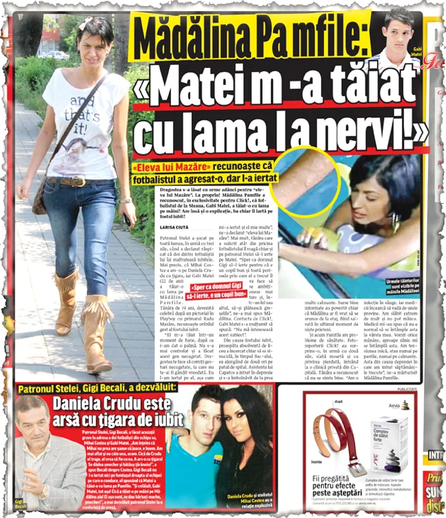 Mădălina Pamfile a fost agresată de Gabi Matei