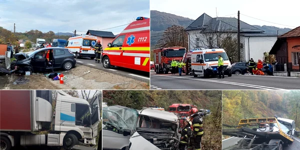 Accidente rutiere de pe DN7 Valea Oltului în Vâlcea Foto Colaj