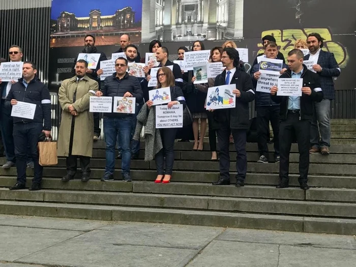 Protestul magistraţilor la Bruxelles