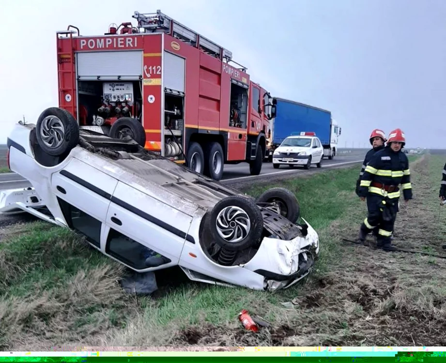 Accidentul a avut loc pe DN21 FOTO ISU Călăraşi