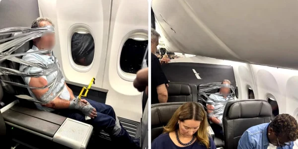pasager imobilizat banda adeziva foto X  aviationbrk jpg