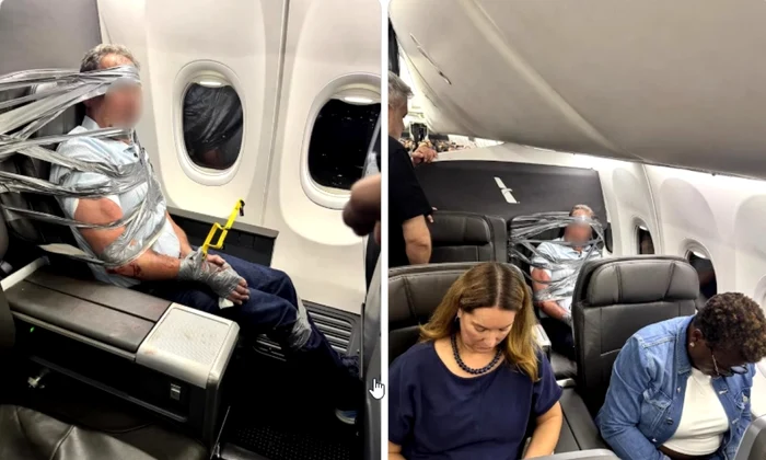 pasager imobilizat banda adeziva foto X  aviationbrk jpg